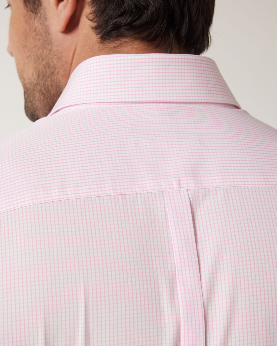 Micro-check Business Shirt, Pink, hi-res